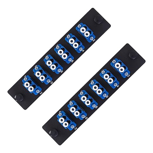 VFLTOOL 2PCS 6 Duplex LC Adapters LGX Footprint Fiber Patch Panel Loaded 12 Fiber Ports Couplers Enclosure - LC UPC Blue Compatible with SingleMode Multimode|1.25G/10GB OS1-2/OM1-3