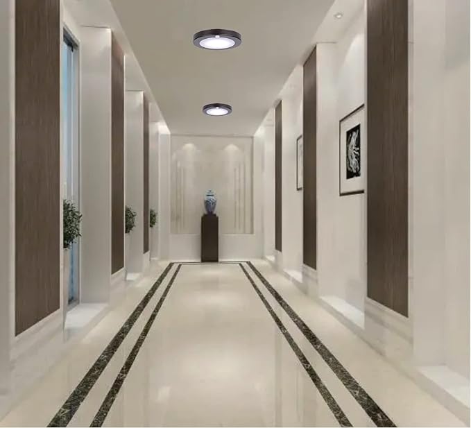 LIT-PaTH LED Flush Mount Ceiling Light, Closet Lighting Fixture with Motion Sensor, 10.5W, 700 Lumen, 6.2 Inch, Anti-Rust Galvanized Housing, Bronze Finish 3000K 2-Pack