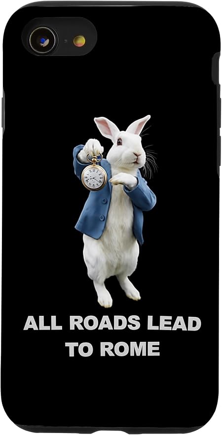 Funny AI Rabbit Meme Tshirt - All Roads Lead to Rome Humor Case for iPhone SE (2020) / 7/8