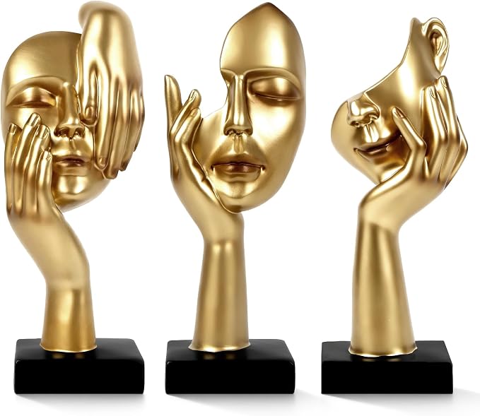 3 Pcs Thinker Statue,Modern Home Sculptures,Figurine for Bookshelf1