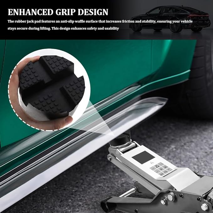Rubber Cross Slotted Jack Stand Pad, Disk Frame Rail Protector, Anti-Slip Pinch Weld Jack Adapter, Car Lift Jack Puck Pad, Car Lift Protection Tool, Universal Vehicle Repair Tool