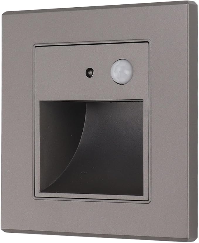 SIXRUN 1.5W Step Lights Motion Sensor LED Recessed Stair Light, Dusk to Dawn Sensor, Premium PC Panel, for Indoor Bedroom, Corridor