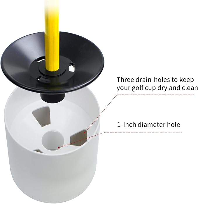 Crestgolf Portable Backyard Practice Golf Hole Cup and Flag Stick of Fiberglass, Golf Putting Green Flagstick Golf Pin Flag Hole Cup Set