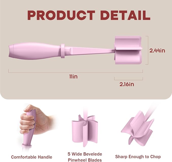 PGYARD Meat Chopper Hamburger Grinder, Kitchen Smasher for Ground Beef | Heat Resistant, 5 Blade, Burger Grinder Nylon Potato Mix Tool, Meat & Poultry Tenderizers, Dishwasher Safe, Pink
