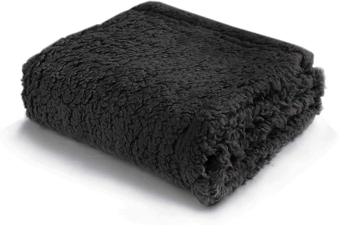 Pet Blankets for Couch Sofa Bed Dog Blankets Reversible Cat Blanket Soft Furniture Protector Cover for Small Medium Large Dogs Cats, Black, 65 x 83 inches