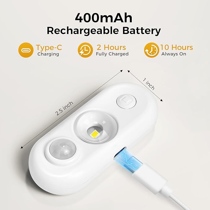 LED Motion Sensor Puck Lights, Small Rechargeable Under Cabinet Light, Dimmable Warm White Closet Lights, Lithium-ion Battery Wireless Under Cabinet Lighting for Drawer, Kitchen(6 Pack, White)