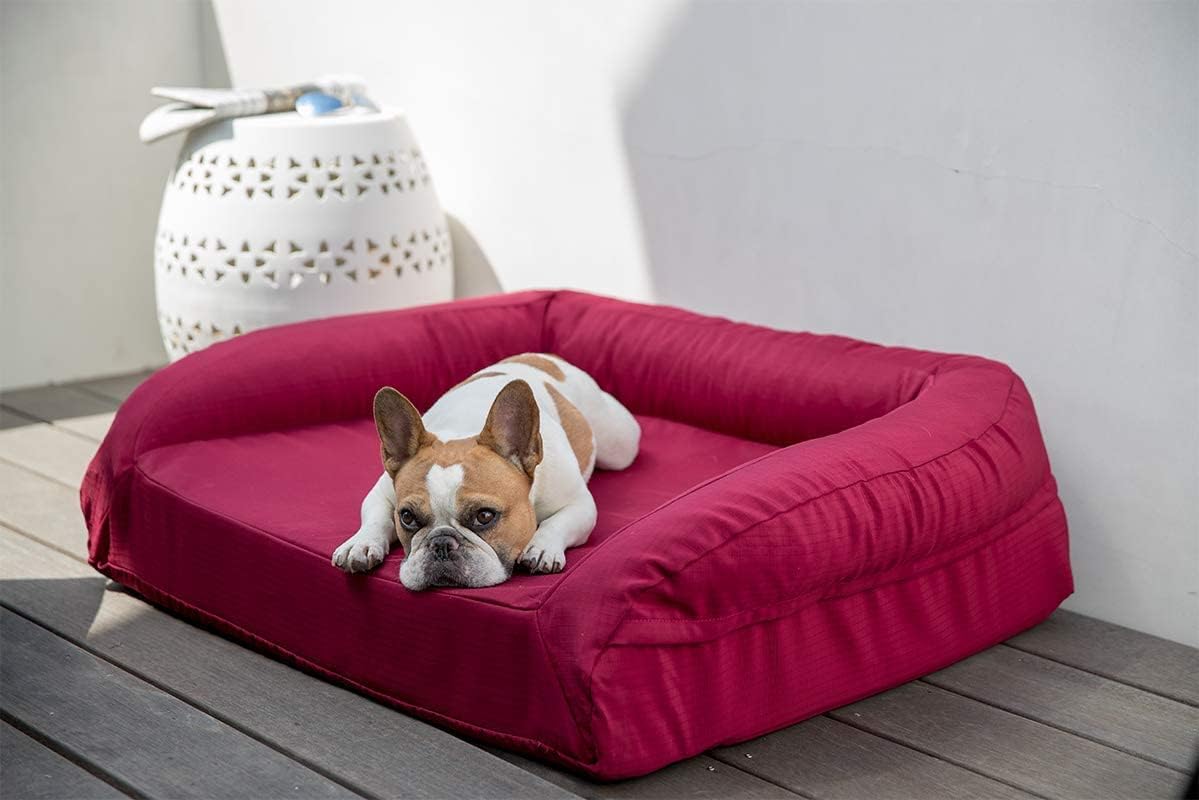 K9 Ballistics Tough Orthopedic Small Bolster Dog Bed - Washable, Durable and Water Resistant Dog Bed - Made for (S) Small Dogs, 24"x18", Sandstone