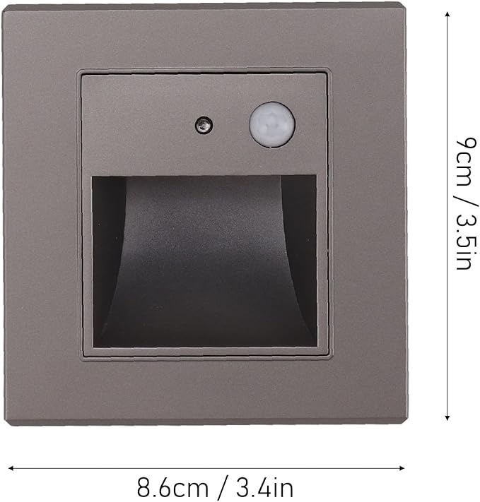 Aramox 1.5W 3000K Motion Sensor Stair Light, 120 Degree Sensor Step Light, Dusk to Dawn Sensor LED Step Light for Indoor Staircase