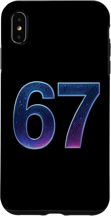67 Meme Ai Quantum Number 67th Six Seven Tech Digital Future Case for iPhone Xs Max