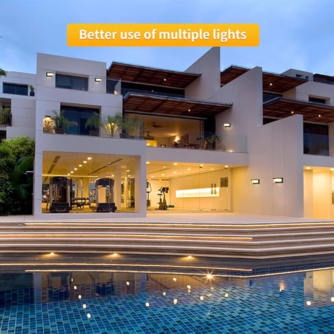 LANFU LED 18W Minimalist Horizontal Rectangular Outdoor Wall Sconce Light, Black, Warm White, IP64 Waterproof, Patio, 10.24 x 4.81 x 4.81 Inches