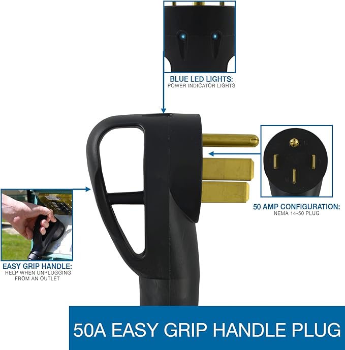 Conntek 15306 50 Amp RV Extension Cord- UL Listed, (30 Feet), 30 - Feet, Black