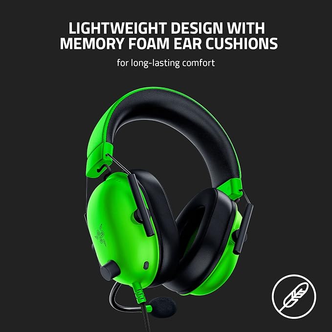 Razer BlackShark V2 X Gaming Headset, 3.5mm Audio Jack, Green