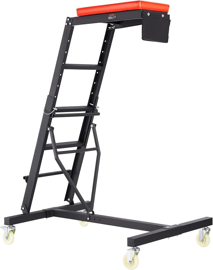 VEVOR Top Automotive Creeper, with Adjustable Height 49.6" to 75.6", 400 LBS Capacity High Creeper, 4 Swivel Caster Wheels, Heavy Duty Creeper for Auto Repair and Maintenance