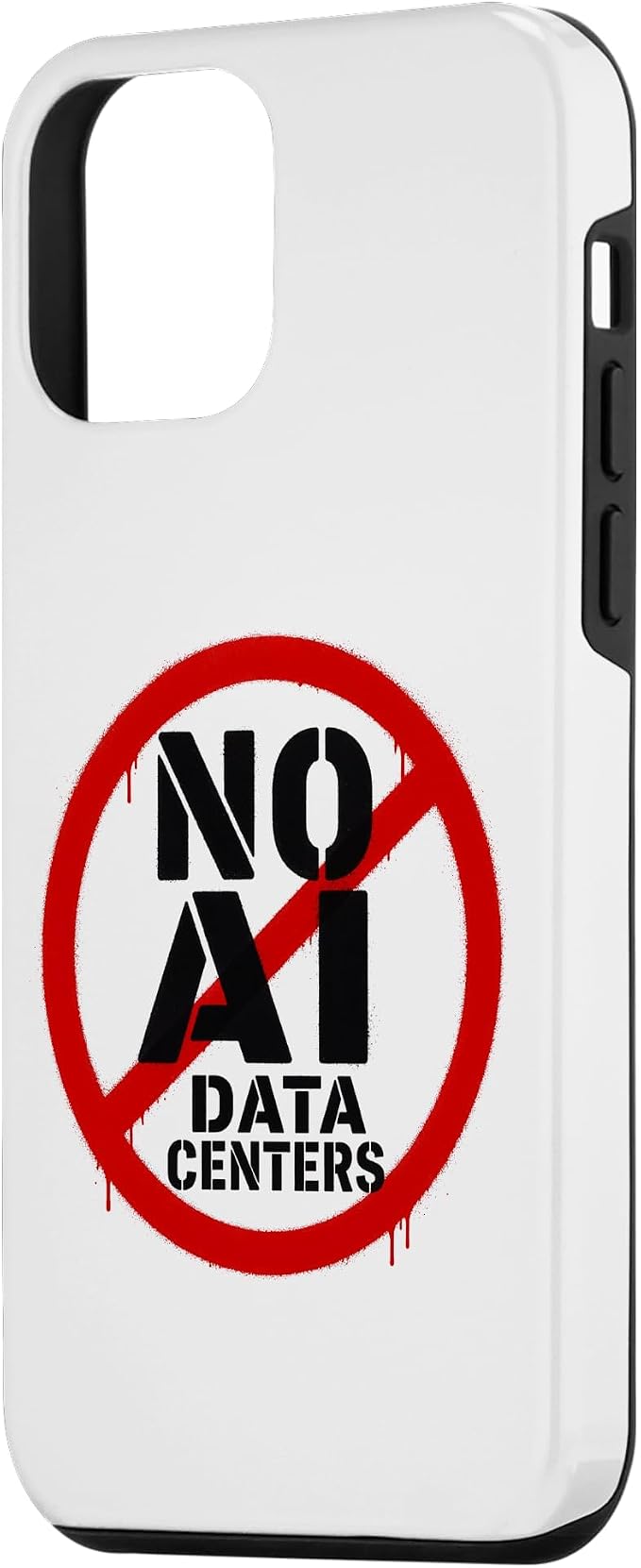 No AI Data Centers ��� Simple Minimal Spray Paint Style Text Case for iPhone 12 mini