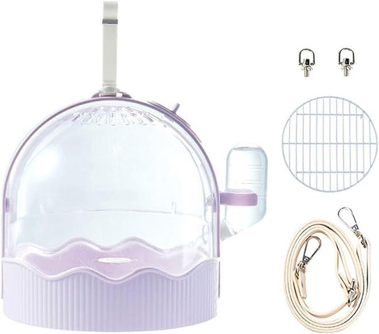 Clear Pet Carrier Travel Cage with Water Bottle& Station Frame Small Travel Camping Package Supply Large Cages and Habitats Cages and Habitats