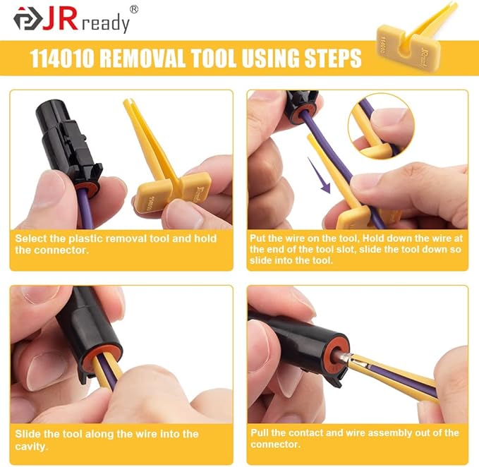 JRready ST5236 Deutsch Pin Extractor Tool for 16#12#20# Solid/Stamped Contacts 10-22 AWG, Terminal Removal Tool Kit with Steel DRK-RT1 for Deutsch DT,DTM,DTP Series Connector 13PCS