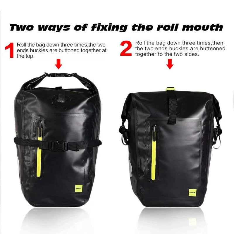 Rhinowalk Bike Pannier Bag 25L Waterproof Laptop Bicycle Rear Rack Bag Storage Saddle Bag Shoulder Bag Backpack