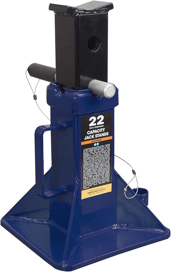 TCE 22 Ton (44,000 lb) Capacity Heavy Duty Steel Jack Stands, 2 Pack, T70072 , Blue