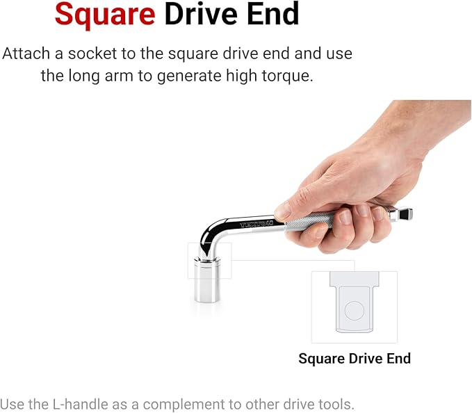 TEKTON 3/8 Inch Drive Quick-Release Comfort Grip Ratchet, L-Handle, and Breaker Bar Set (10-Piece) | SDR99102