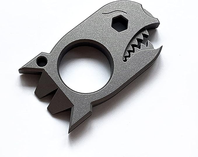 EDC Pry Bar with Bottle Opener Wrench Titanium Prybar Multi Tool, Keychain Multitool Tool, Pocket Crowbar for Outdoor Camping Hiking Fishing (grey)