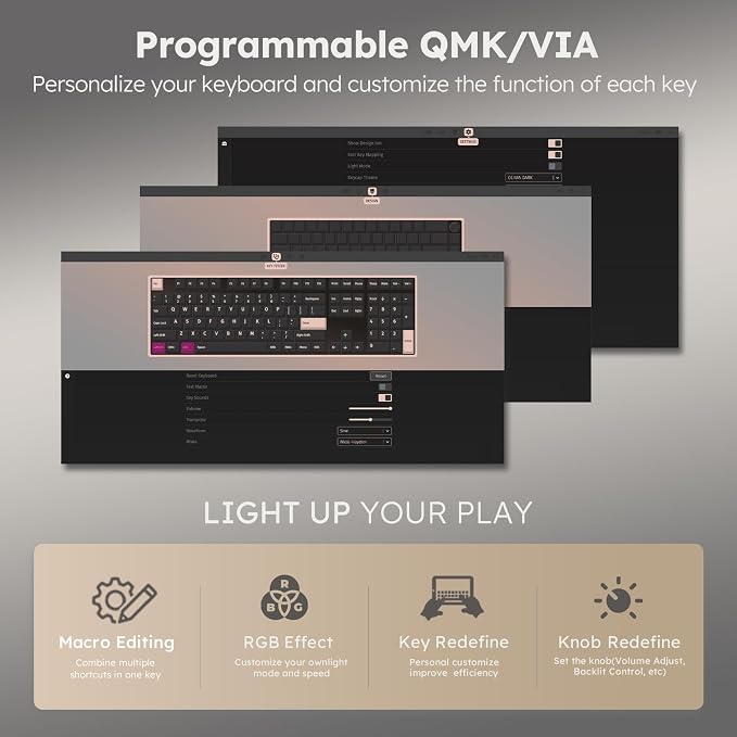 RK ROYAL KLUDGE R87 Pro Wired Mechanical Keyboard with Hot Swappable Knob 75% Creamy Gaming Keyboard 88 Keys TKL Gasket Mounted RGB Backlit with QMK/VIA, MDA Profile, Linear Creamy Switch, Black