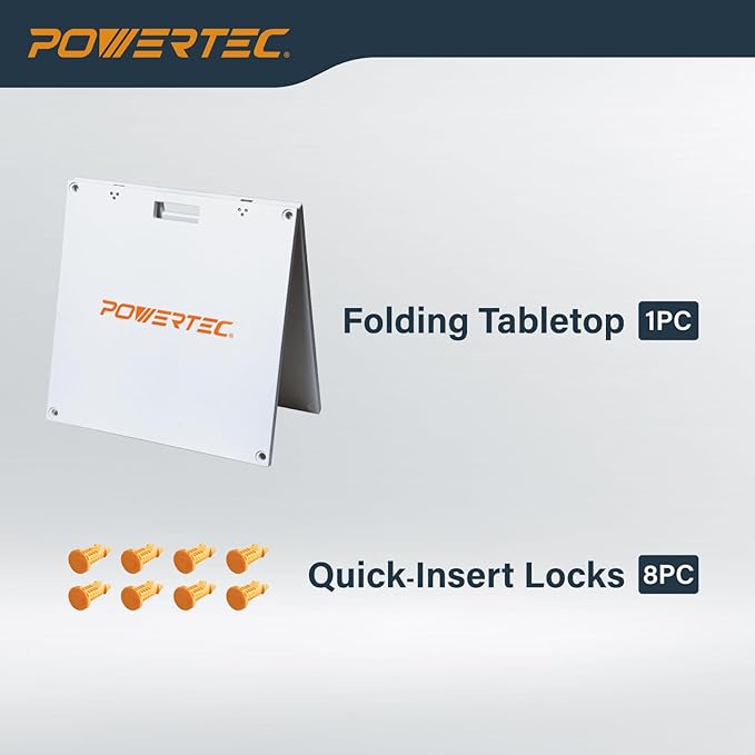 POWERTEC Arachni-Flex 24" x 48" Waterproof PVC Foldable Workbench Tabletop – Portable Work Surface for Wet and Dry Applications with Quick-Insert Locks (72188)