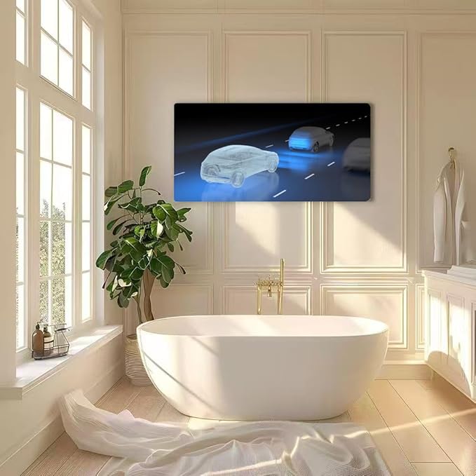 Wibinuki Wall Art Wall Decor Wall Paintings Autonomous vehicle technology for Living Room Bedroom Bathroom Home Decor Can Be Hung Directly 20"x 40"