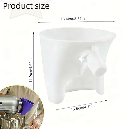 Flour Funnel for KitchenAid Mixer - Compatible with 5 Qt & 4.5 Qt Bowl-Lift Models | Dishwasher Safe, Anti-Splash Design for Mess-Free Baking | Includes 2-Piece Set (Purple)