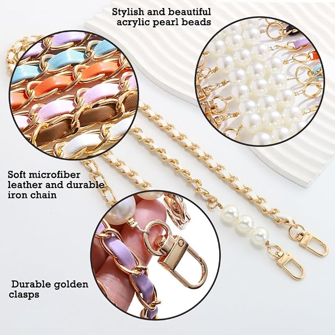 Phone Crossbody Chain Cell Phone Lanyard,Leather+Metal Shouder Strap Universal Phone Strap with Phone Tether Patches (K)