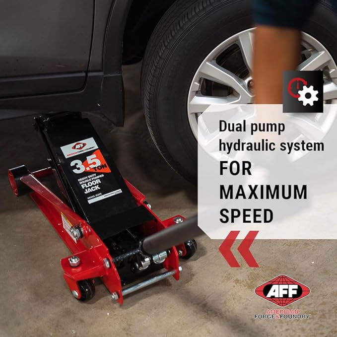 AFF 3.5 Ton Professional Floor Jack - Heavy Duty, Dual Pump - Low Profile Hydraulic Car Jack