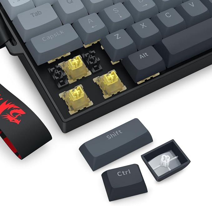 Redragon K617 HE Wired Hall-Effect Rapid Trigger Magnetic Gaming Keyboard | 8K Polling Adjustable Actuation, 61 Keys Design for More Room to Aim, Swap-Ready Socket for Mod, RGB Pro Software Supported
