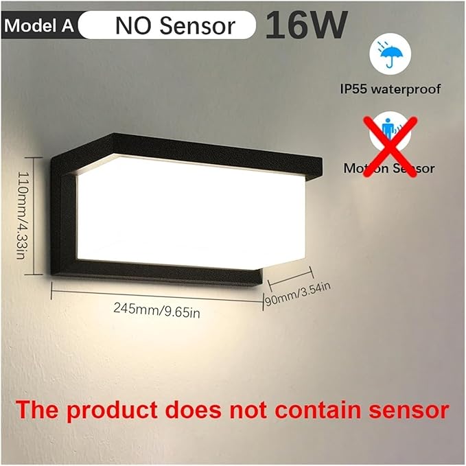 LED Wall Light, LED Wall Lamp Motion Sensor Waterproof Led Lights Wall Light Indoor Outdoor Wall Panels for Home Corridor Lighting,Modern Wall Lamp(Warm White,A NO Sensor)