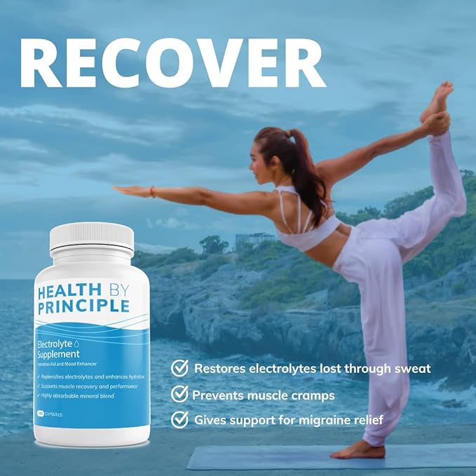 Electrolyte Supplement (No Iodine) – Muscle Cramp Prevention, Rapid Rehydration -100 Easy to Swallow Veggie Capsules