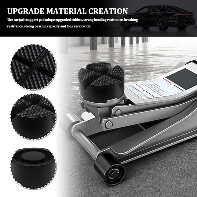 2PCS Car Jack Pads, Jack Adapter, Universal Rubber Pinch Weld Side Frame Rail Protector Pad, Auto Heavy Duty Slotted Floor Jack Pad Lift Protection Tool Accessories Universal for Cars (2PCS)