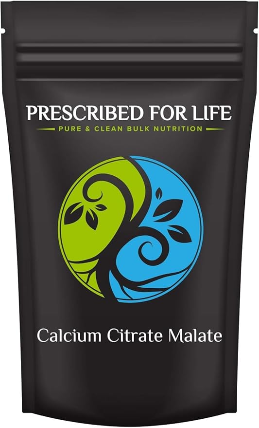 Prescribed for Life Calcium Citrate Malate, Pure Vegan Calcium Powder for Bone Health & Cardiovascular Support, Easy Absorption Formula, Non GMO, Filler & Additive Free (1kg / 2.2lb)