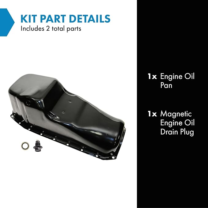 TRQ Engine Oil Pan Compatible with 80 Buick 80-85 Chevrolet GMC Oldsmobile Pontiac