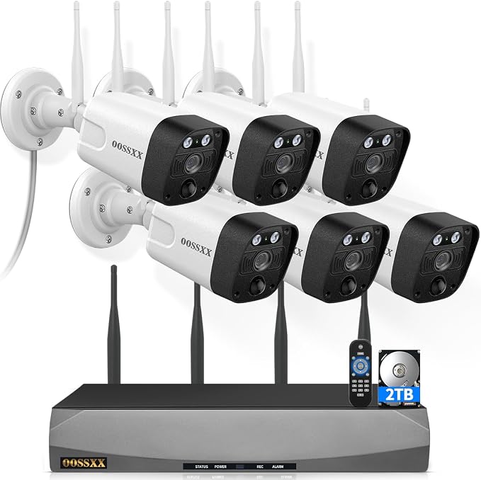 (2026 Update) Wireless WiFi Outdoor Security Camera System with Dual Antenna Cameras, 55% Stronger Signal, 130�� Wide Angle, 2-Way Audio, No Monthly Fee, Home NVR Security System
