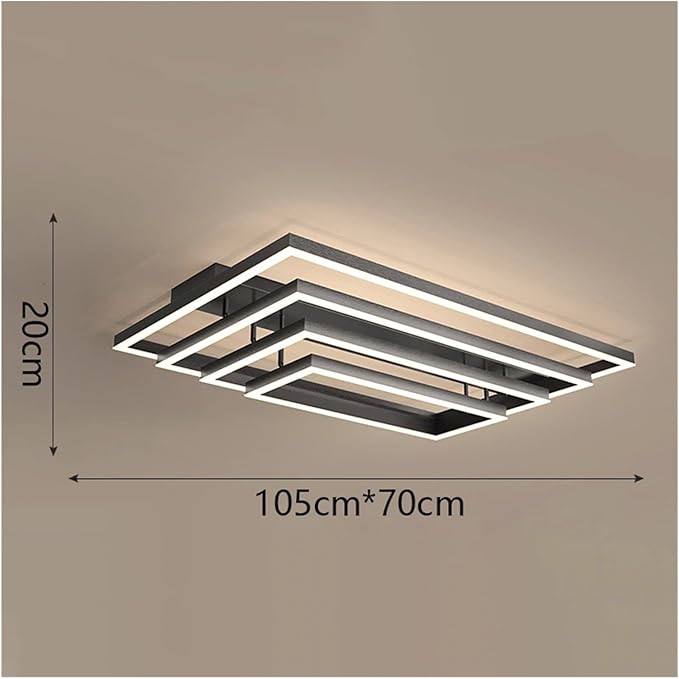 Nordic Home Decoration Salon Bedroom Decor Smart Led Lamp Lights for Room Dimmable Ceiling Light Indoor Lighting Minimalist Design(Cold White,Black 4layers)