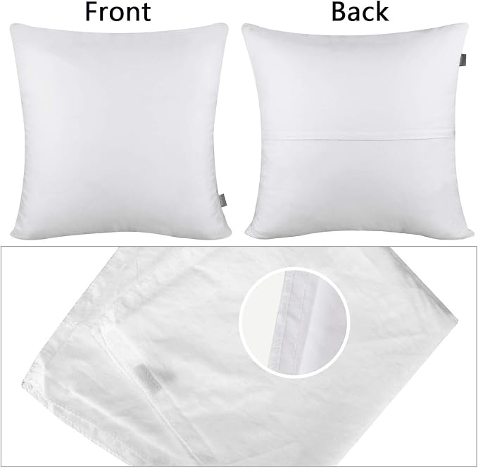 Thmyo 4-Pack 100% Cotton Comfortable Solid Decorative Throw Pillow Case, Square Cushion Cover Pillowcase Sublimation Blank Pillow Covers Valentines Day DIY Throw Pillowcase(18x18inch/45x45cm,White)