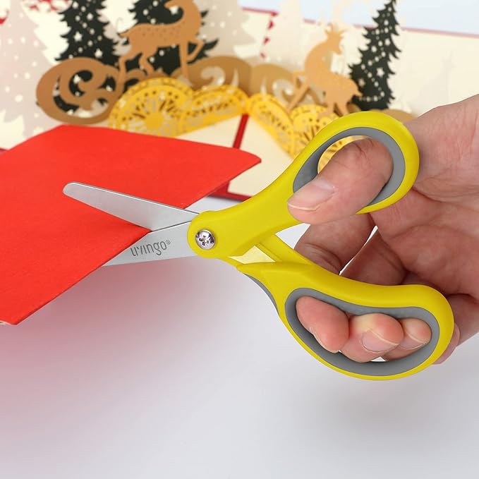 LIVINGO 24 Pack 5??Kids Scissors, Blunt Safety Blade, Left/Right Handle, Bulk School Supplies Preschool Shears for Teachers Student Toddler Children Classroom Crafting Cutting Paper
