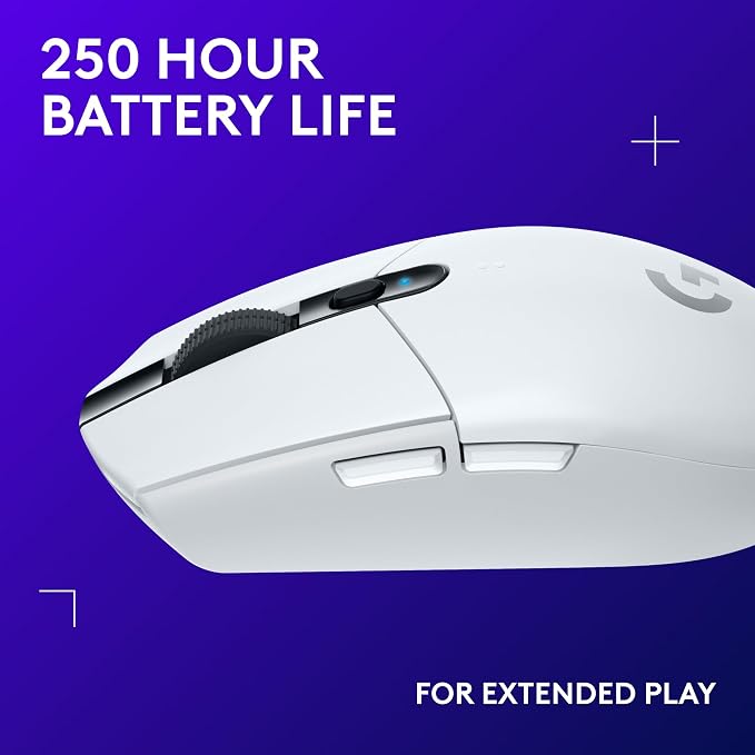 Logitech G305 Lightspeed Wireless Gaming Mouse - White | 12,000 DPI, Lightweight, 6 Programmable Buttons, 250h Battery, On-Board Memory, Compatible with PC and Mac