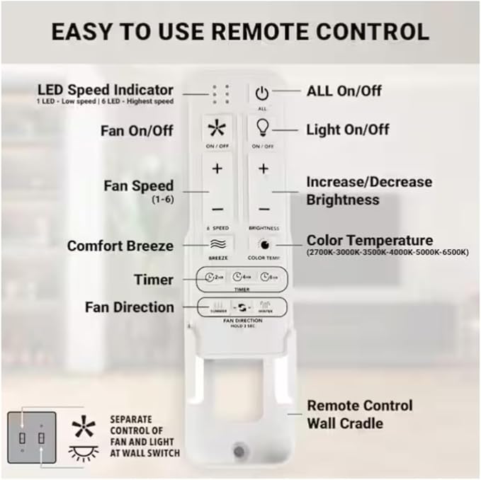 LYTIO 52 in. Smart Indoor/Covered Outdoor Matte Black Ceiling Fan with Remote and Integrated LED Powered by Hubspace