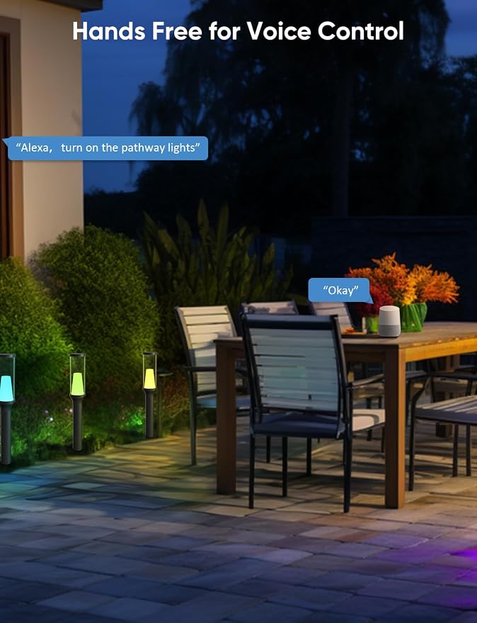 APPECK Pathway Lights,RGBCW Walkway Lights with APP Control,4 Pack | IP65 Waterproof,Low Voltage Landscape Lighting 800LM,Color Changing,for Garden, Yard, Patio,Compatible with Alexa