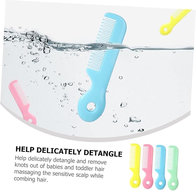 4Pcs Newborn Hair Comb Baby Comb Round Teeth Combs Wide Tooth Hair detangler for Toddler Pocket Hair Comb Baby and Child Care Products Health and Household