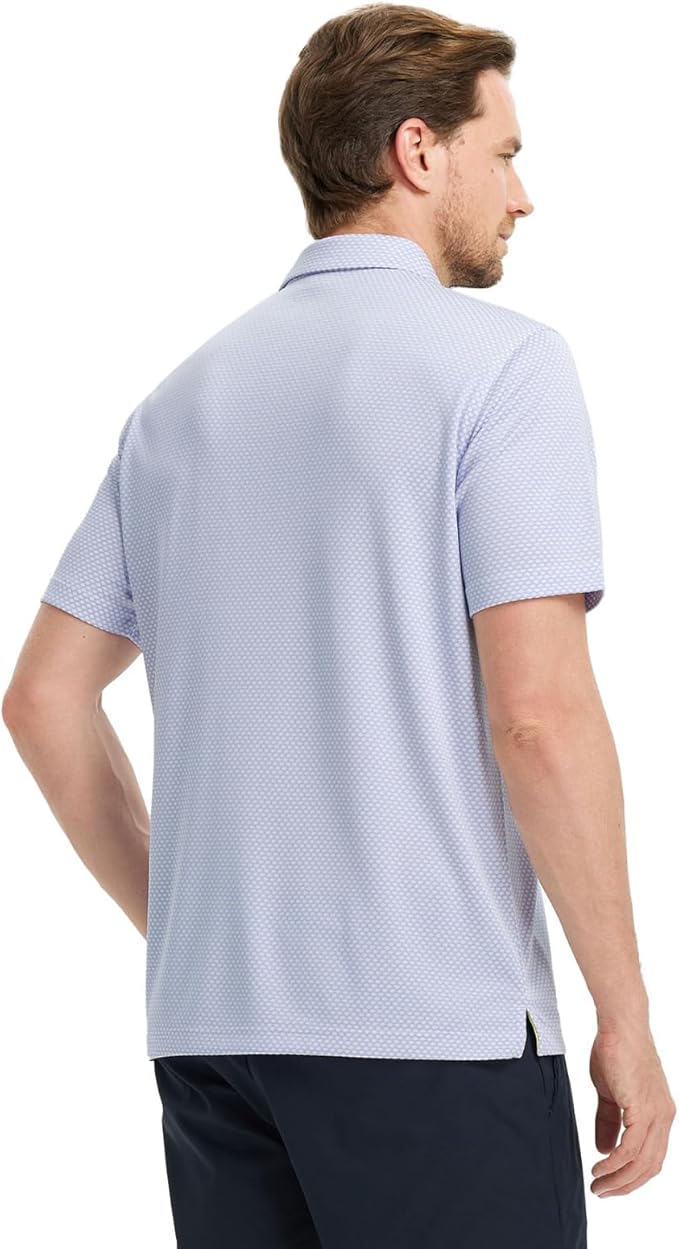 M MAELREG Golf Shirts for Men Moisture Wicking Jacquard Breathable Performance Dry Fit Collared Mens Polo Shirts Short Sleeve