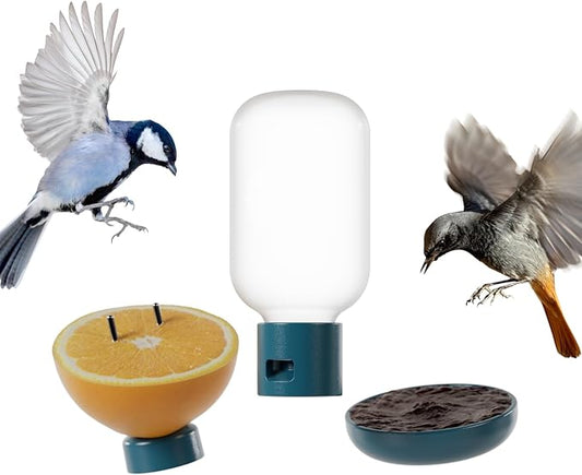 Birdbuddy 3-in-1 Nutrition Set - Outdoor Bird Accessories with Water Fountain, Fruit Spike & Jelly Tray Feeder - Durable, Easy Attachment for Bird House