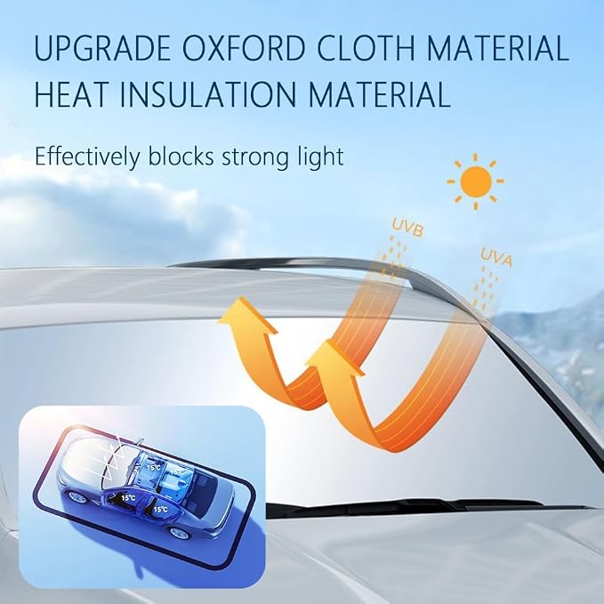 Car Windshield Sun Shade Compatible with Toyota Corolla 2020-2026,Oxford Cloth Sun Shade for Car Windshield with Foldable Design,Windshields Cover Suns Shades for Blocking Heat with Storage Bag