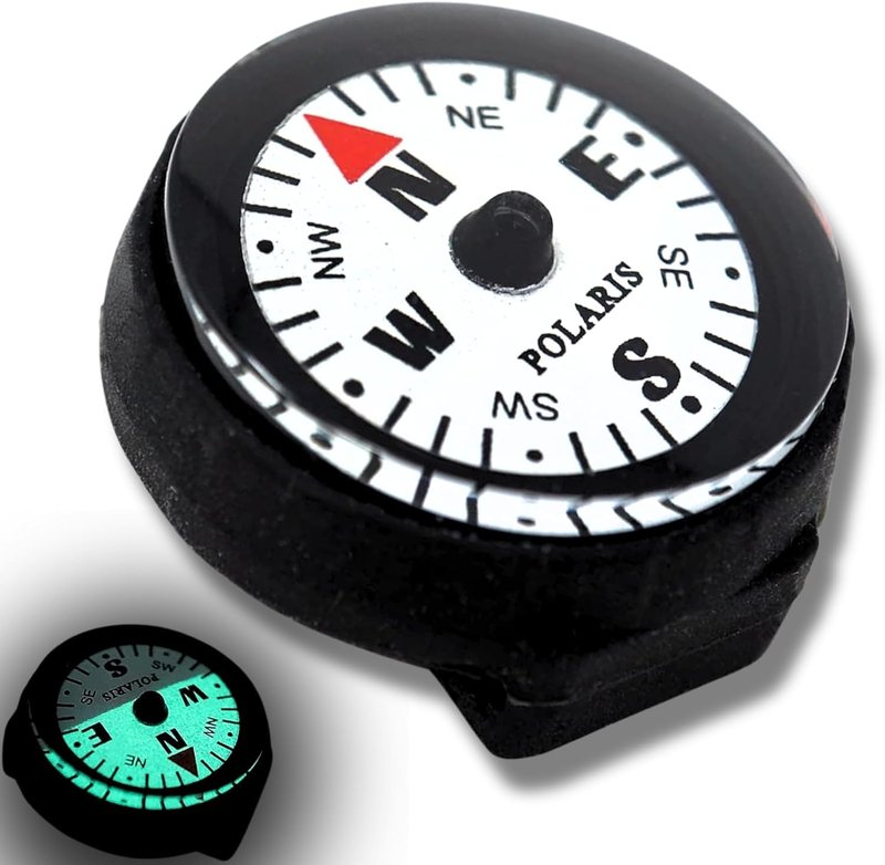 POLARIS Waterproof Micro Compass Series/Watchband or EDC or with mini Whistle or with Whistle (Watchbelt Compass, 2)