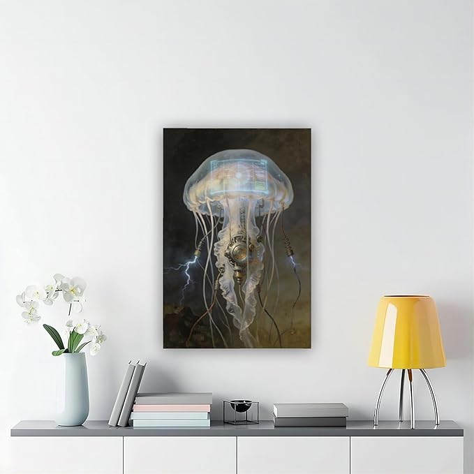 Framed Fantasy Wall Art for Living Room TV Wall Futuristic Tech Inspired Home Decor 12x18inch(30x45cm)