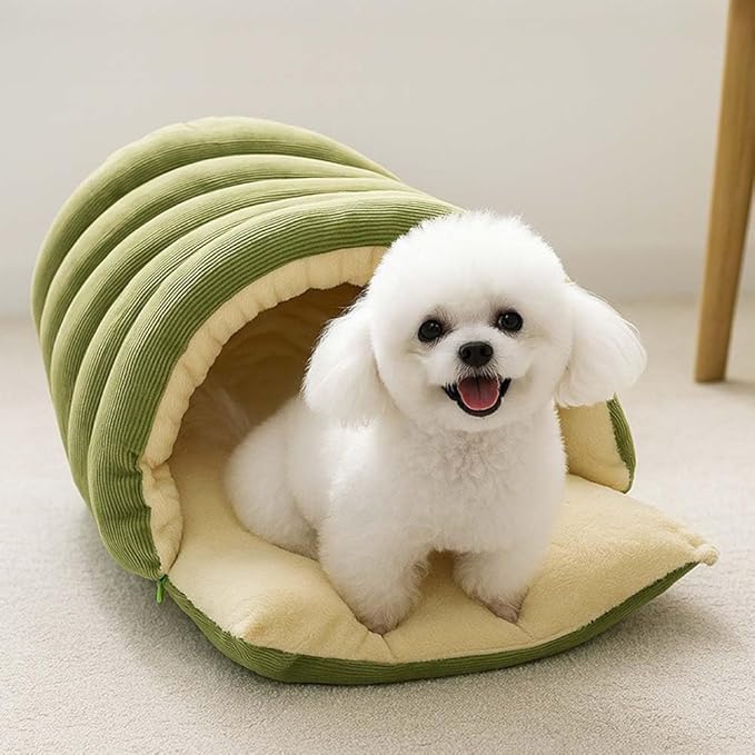 CutyPet Winter Cave,Warmth Cozy Comfort Plush Pet Cave,Cute Cozy Safe Hideaway Cat Bed with Removable Cushion,Warm Soft Removable Washable for Cats and Dogs (Purple Plaid, L:25.59 * 15.74 * 11.02 in)
